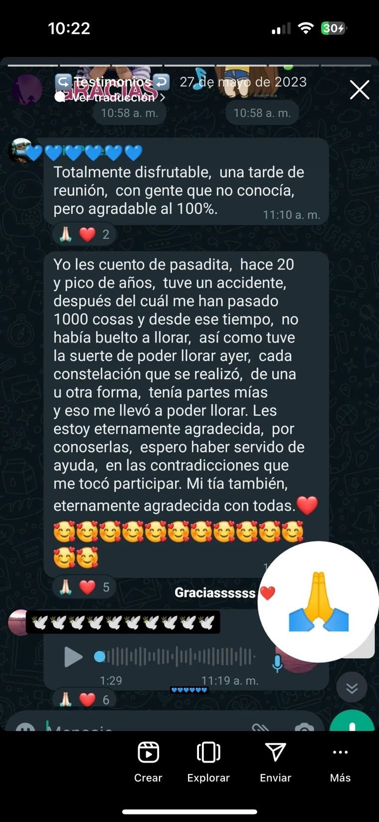 Testimonio: Participante del taller